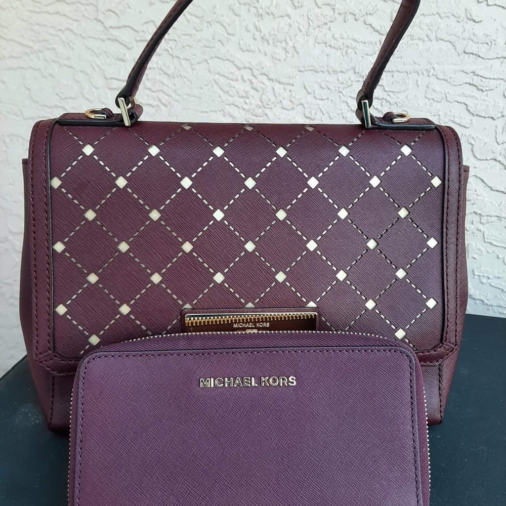 MICHAEL KORS "Callie" Small Satchel & Wallet 2 Pc Set - Picture 2 of 14